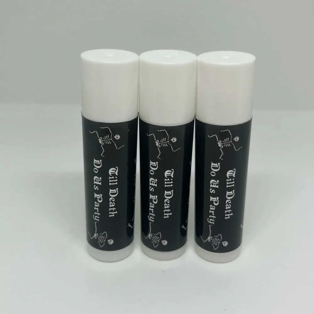 Lip Balm Bride or Die Till Death Gothic Spooky w/Beeswax,‎ Vitamin E At $8 Each